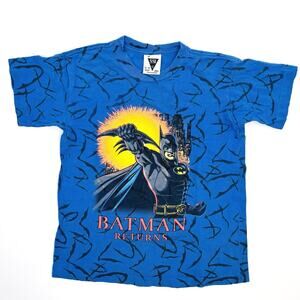 Vintage Batman Returns T Shirt Kids Youth 1991 90s Vtg Grail SSI